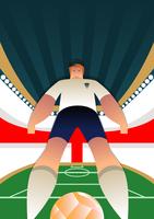 Jugador de fútbol de la Copa Mundial de Inglaterra vector