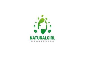 Logotipo de la chica natural vector