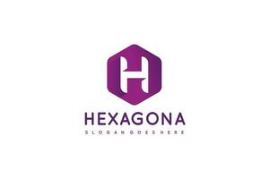 H Letter-Hexagon Logotipo vector