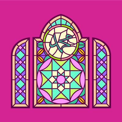 Muhammad Stained Glass Window Vector