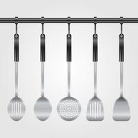 Ilustración de colección de utensilios de cocina realista