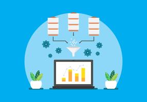 Concepto de procesamiento de minería de datos vector