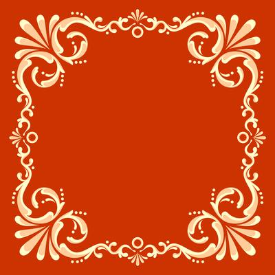 Square Fileteado Frame With Red Background Vector