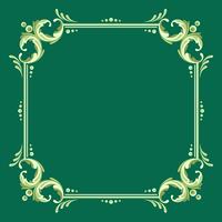 Square Fileteado Frame With Green Background Vector