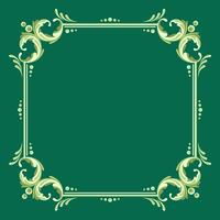 Square Fileteado Frame With Green Background Vector