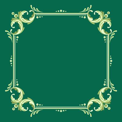 Square Fileteado Frame With Green Background Vector