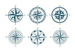 Compass Icon Set Vector