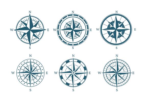Compass Icon Set Vector