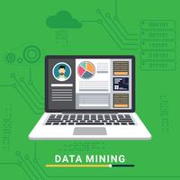 Ilustración de minería de datos vector