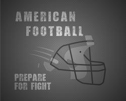 Modern unique american football poster with motivation quote  prepare for fight on dotted like ball stylish background and helmet. Unusual vector design