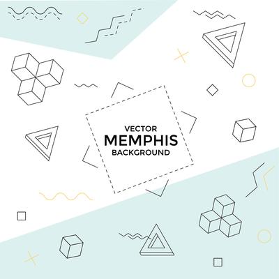 Memphis background with geometric shapes