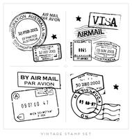 Colección de sellos vintage vector