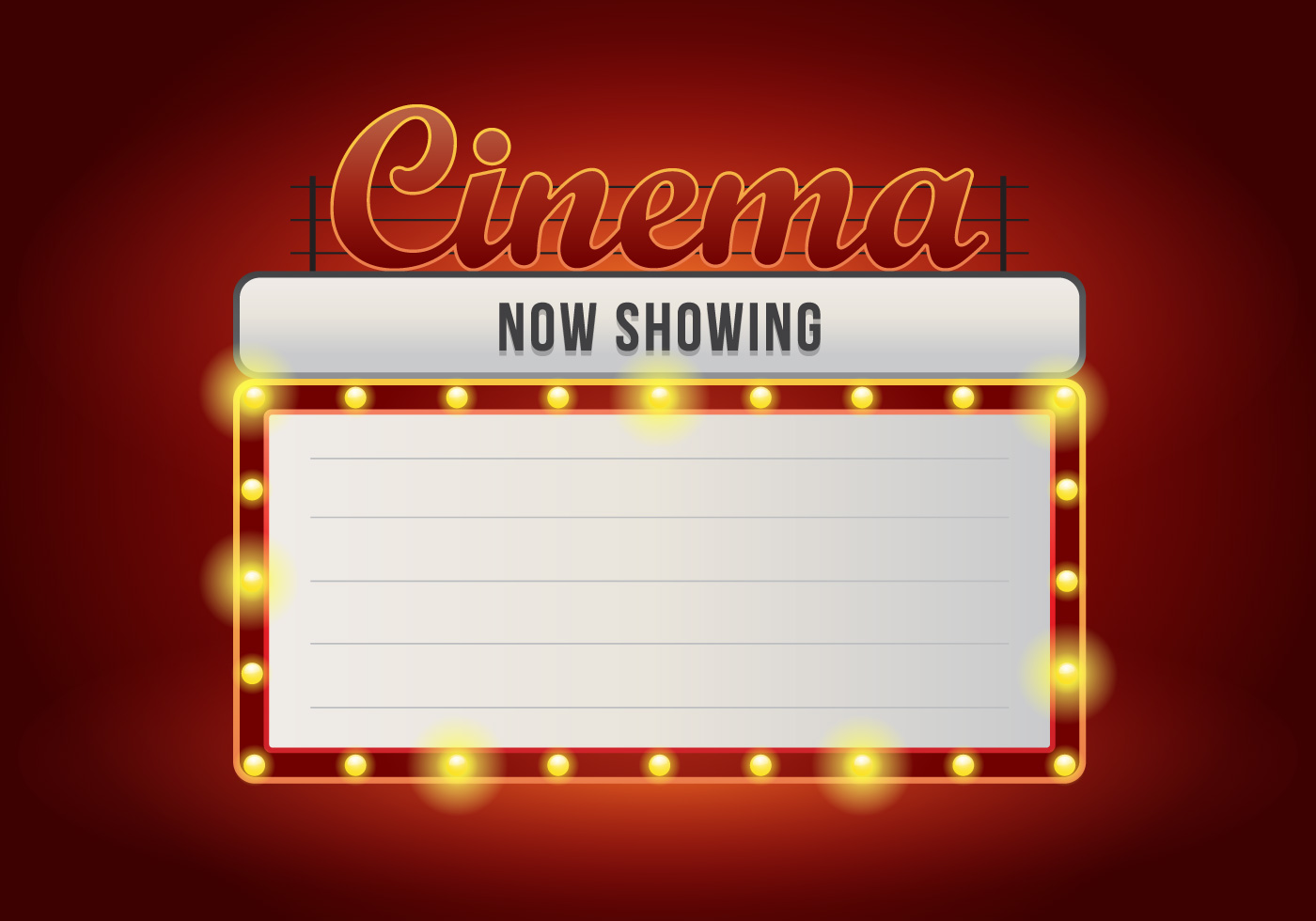 Realistic Vintage Cinema Signs Retro Lighted Sign Realistic Vintage Cinema Signs Retro Lighted Sign Now Playing Free Vector Art Stock Graphics Images