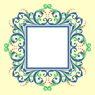 Square Frame Modern Victorian Vector