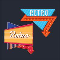 Template Set of Vintage Signs with Neon Arrow vector