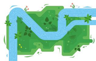 Vector Top View River Illustration