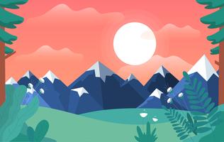 Ilustración de paisaje de dibujos animados de vector