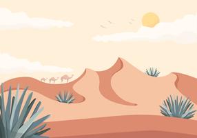 Ilustración de vector desierto paisaje