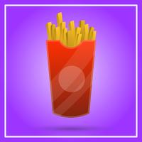 Realistic Fries Fast Food con gradiente de fondo Vector Illustration