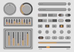 Audio Music Control UI Set vector