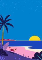 Night Time Beach vector