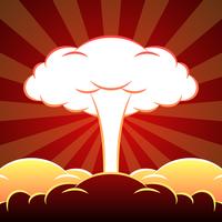 Ilustración de explosión nuclear vector