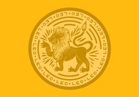 leo lion zodiac badge vector