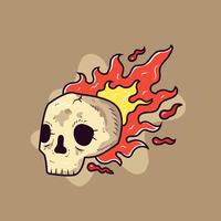 Flaming Skull vector