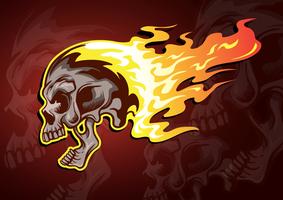 Flaming Skull vector
