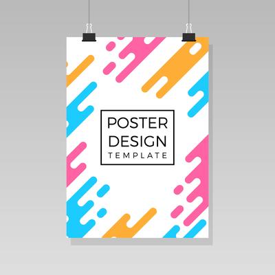 Flat Poster Template With Gradient Background Vector