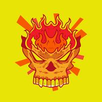 Flaming Skull vector