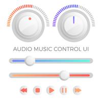 Flat Modern Minimalist  Audio Control UI Template Vector