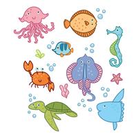 Cute Animals From The Ocean Kingdom vector