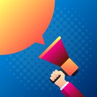 Hand Holding Megaphone Marketing Concept Vector Illustration