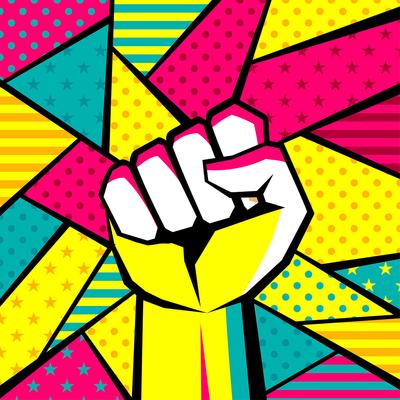 Hand Gesture Modern Pop Art Vector