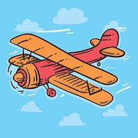 Sketch Biplane Vector