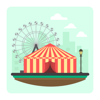 Ilustración colorida del circo