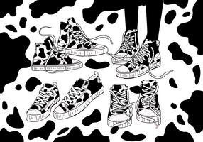 Cow Print Shoes Vector