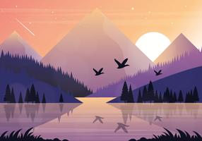 Vector hermoso paisaje ilustración