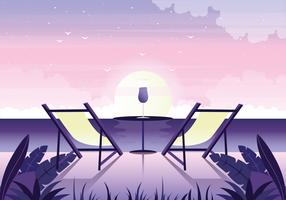 Vector ilustración hermosa paisaje romántico