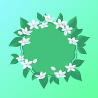 Circle Frame Jasmine Vector