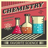 Vector de cartel retro química