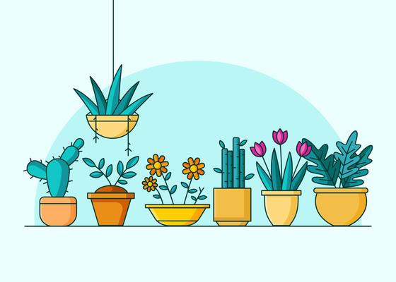 House Plant With Pot Vector