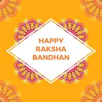 Flat Happy Rakhi Greetings With Mandala Background Vector Illustration