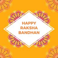 Flat Happy Rakhi Greetings With Mandala Background Vector Illustration