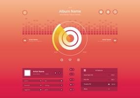 Audio Music Control UI in Modern Stylish in Colorful Theme. vector