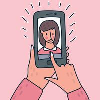 Girl Making A Selfie vector