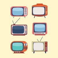 Conjunto de TV retro vector