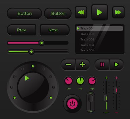 Modern Audio Music UI Control