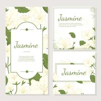 Invitation Card With Jasmine Flower Vector